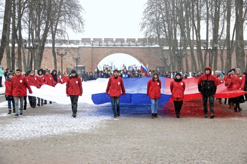 Новгородские добровольцы стали участниками празднования годовщины воссоединения Крыма с Россией