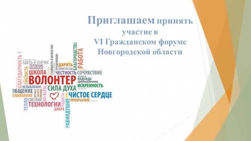 Открыт прием заявок на участие в VI Гражданском форуме Новгородской области